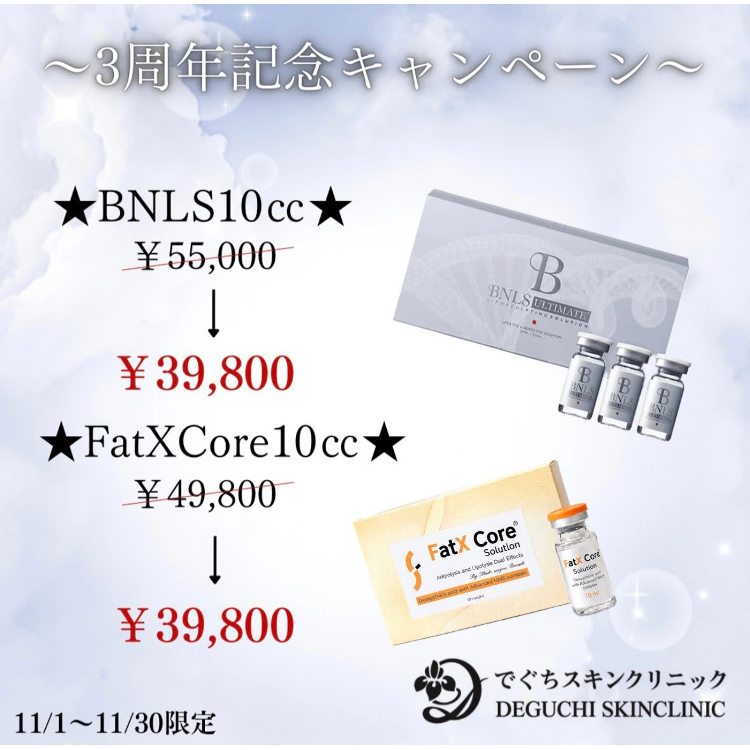 3周年記念 脂肪溶解注射 BNLS・Fat X Core